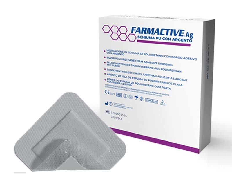 Monos Мөнгөжүүлсэн хөөсөн наалт 10*10см наалддаг ирмэгтэй Farmactive Ag /итали/