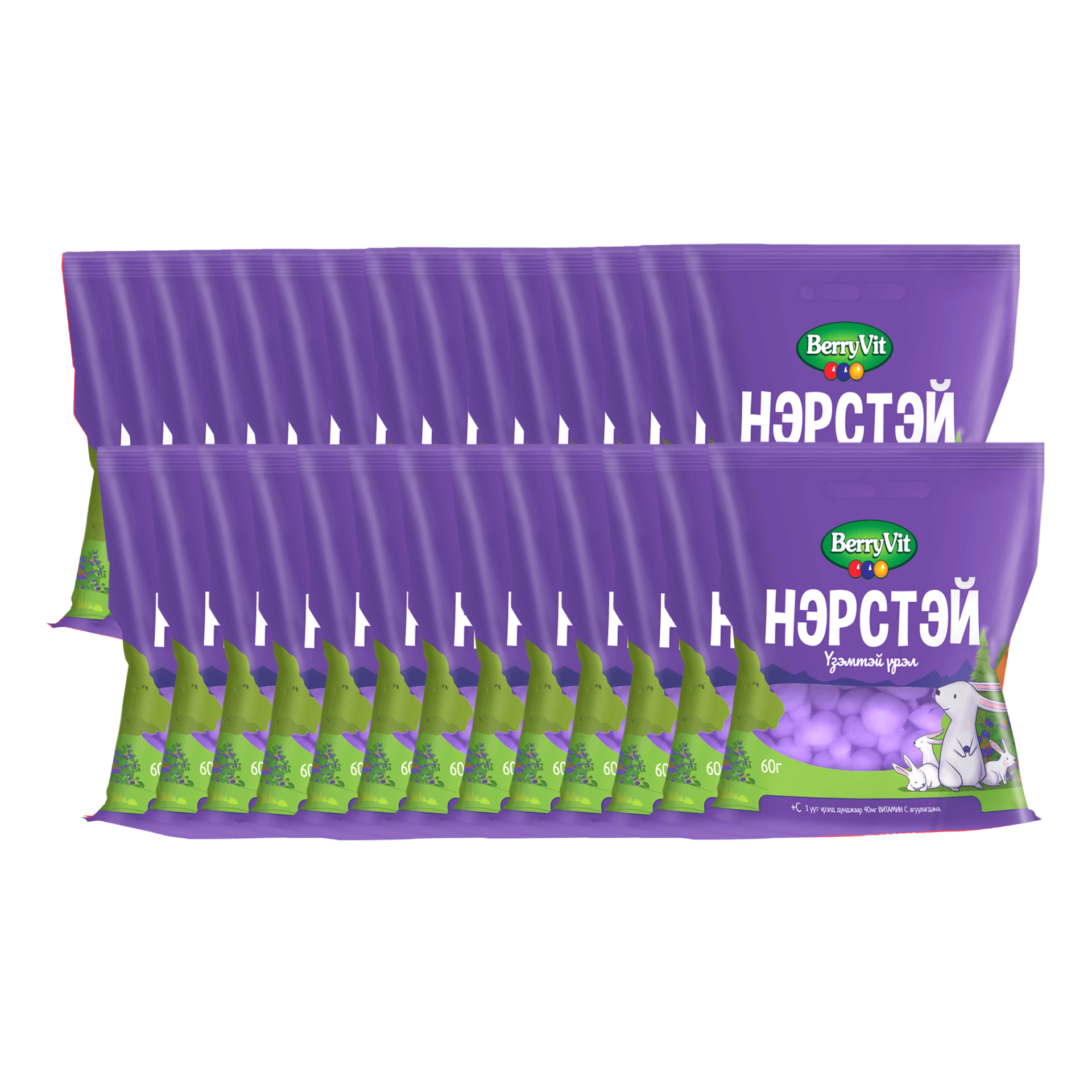 Berryvit - Нэрстэй үзэмтэй үрэл 60гр*40ш