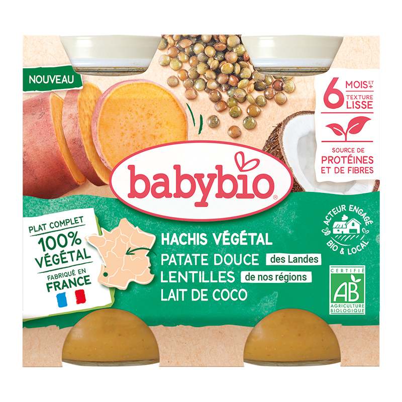 Monos Babybio амтат төмс, сэвэг зарам, кокосын сүүтэй нухаш 200гр 6+сар