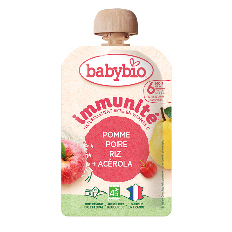 Monos Babybio Immunity алим, лийр, будаа, интоортой нухаш 100гр 6+сар