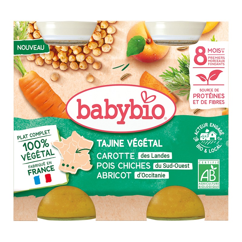 Monos Babybio лууван, ангаахай шош, чангаанзтай жигнэсэн хоол 200гр 8+сар