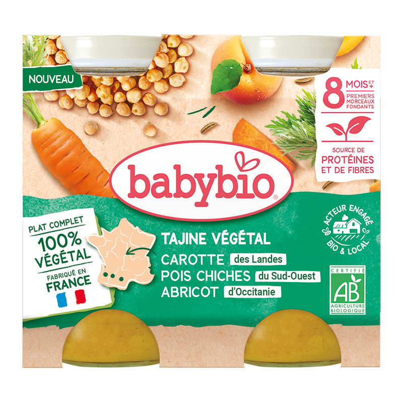 Monos Babybio лууван, ангаахай шош, чангаанзтай жигнэсэн хоол 200гр 8+сар