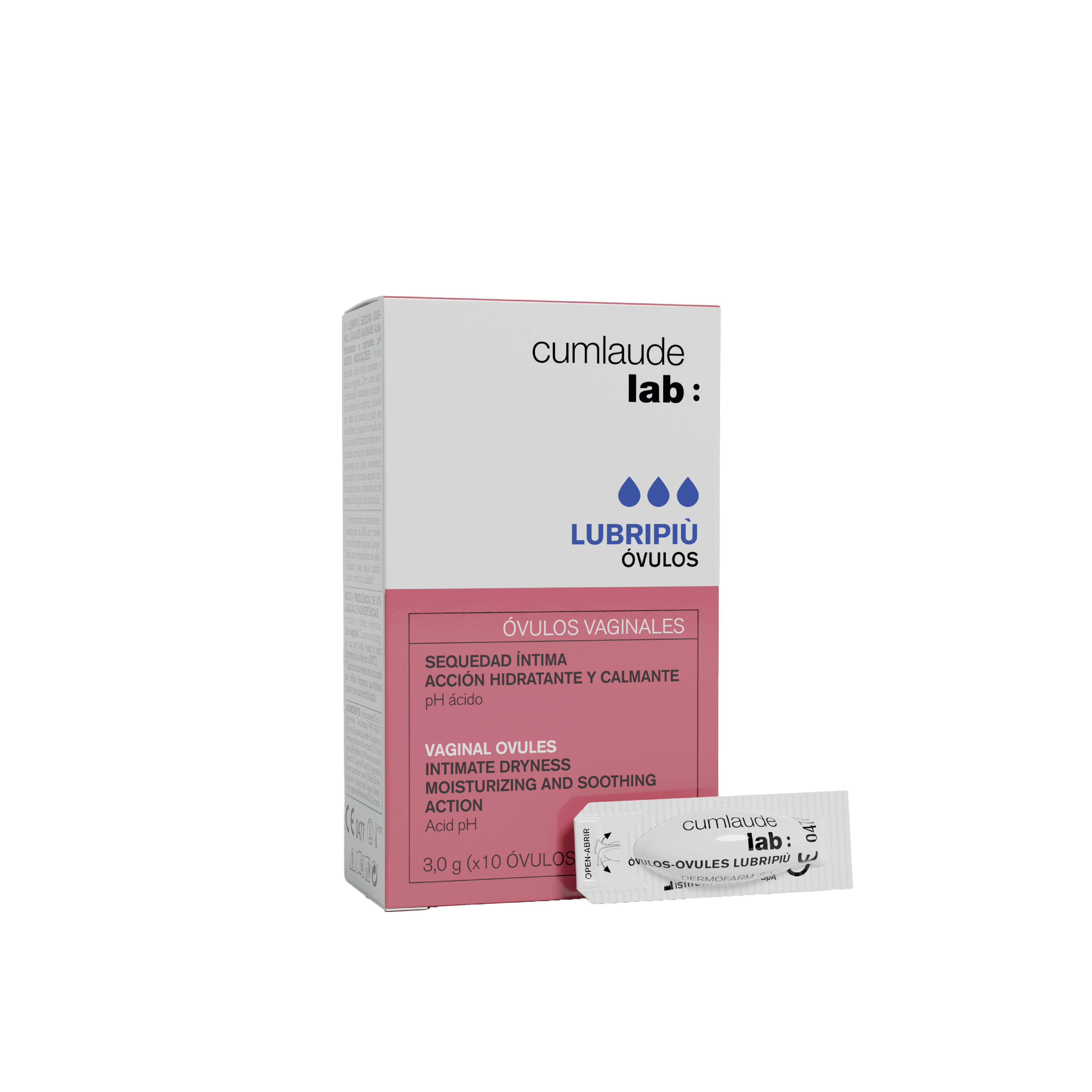 Monos Cumlaude lab D42011M80 LUBRIPIU OVULOS MD 10 OVULOS  - Lubripiu Үтрээний гүн чийгшүүлэх лаа