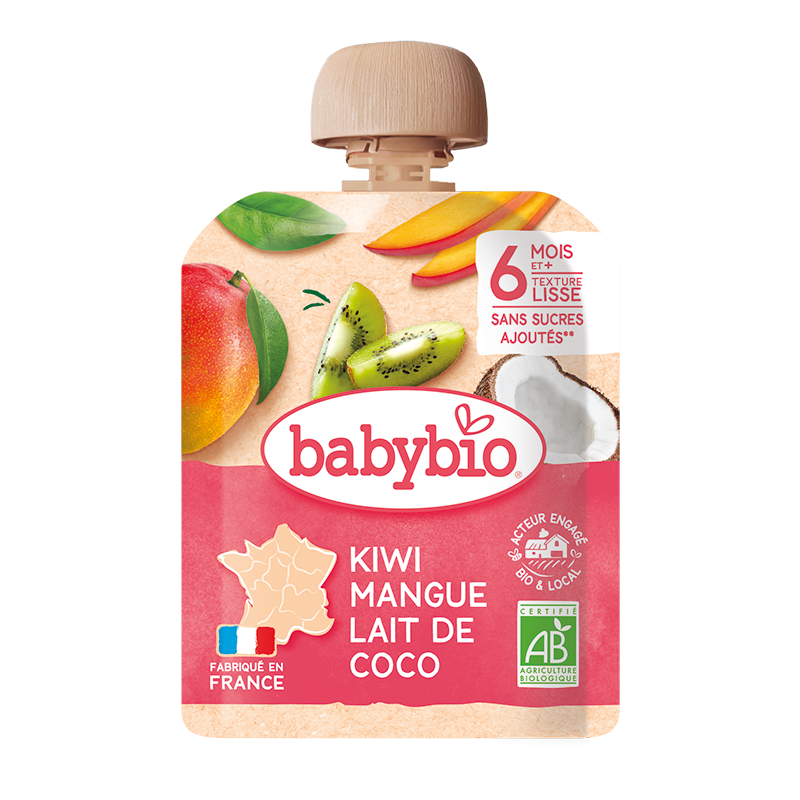 Monos Babybio Киви манго коконутын сүүтэй нухаш 90гр 6+ сар
