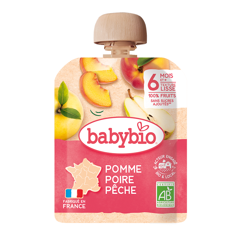 Monos Babybio алим лийр тоор жимсний нухаш 90гр 6+ сар