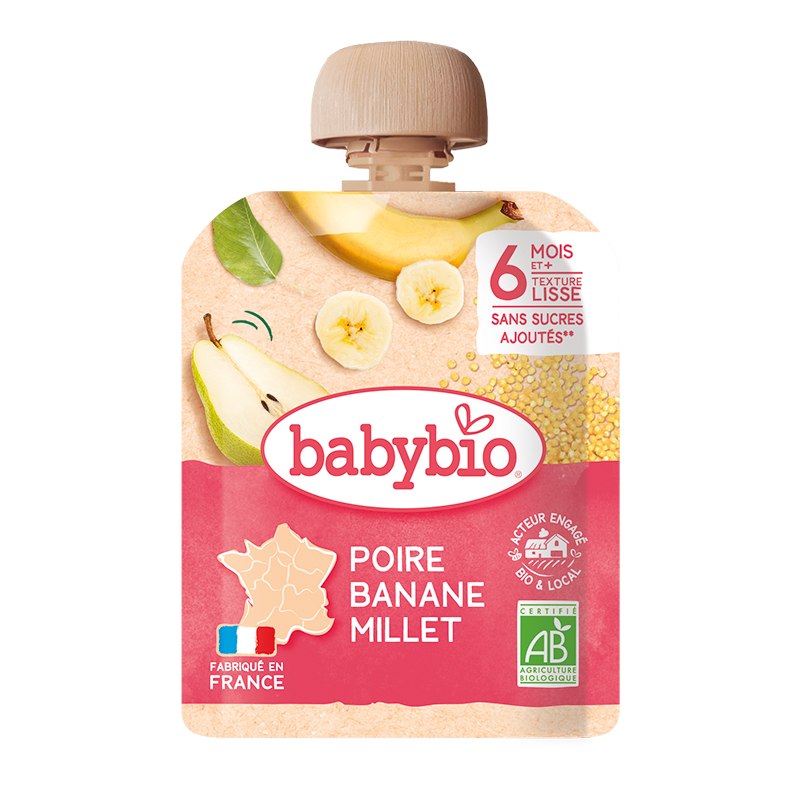 Monos BabyBio лийр банана шар будаатай 90гр 6+сар
