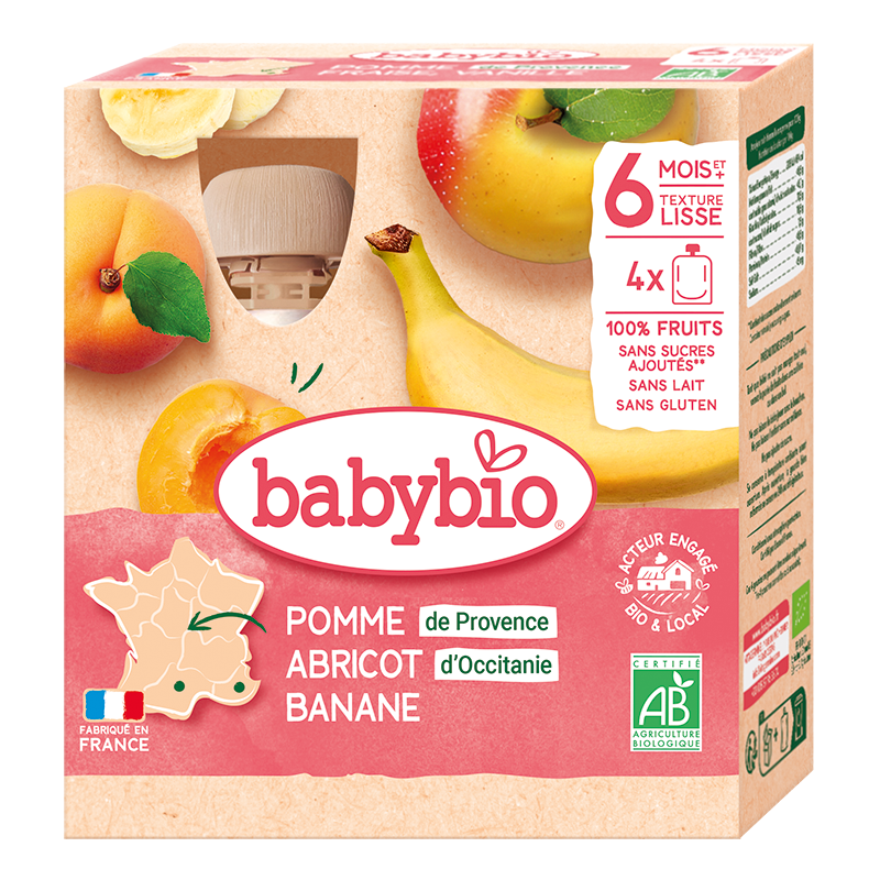 Monos Babybio хайрцагтай алим чангаанз гадилын нухаш 90гр хайрцгандаа 4ш 6+ сар