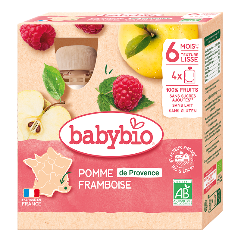 Monos Babybio хайрцагтай алим бөөрөлзгөнөтэй нухаш 90гр хайрцгандаа 4ш 6+ сар