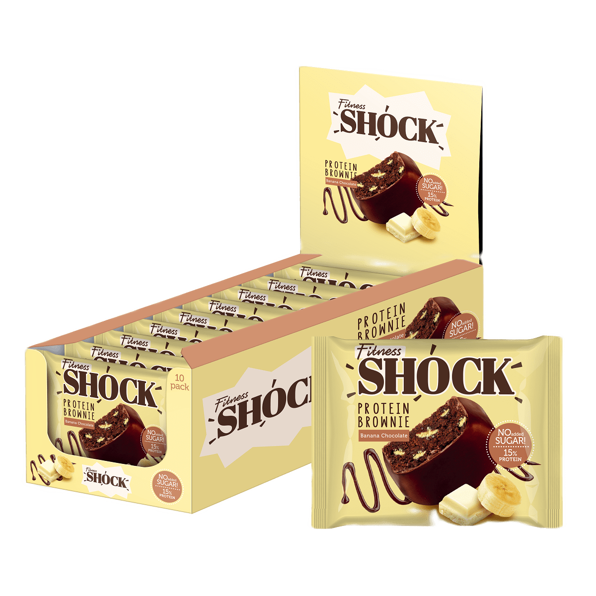Monos Fitnes Shock - Сахаргүй уургаар баялаг, бананатай бар 50гр