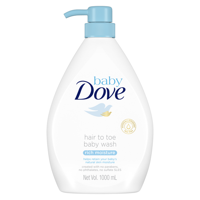 BABY DOVE RICH MSTE HAIRTOE PUMP Хүүхдийн биеийн шингэн саван 1000мл