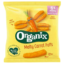 Monos Organix melty carrot puffs хайлдаг луувангийн чипс 6+ сар 20гр