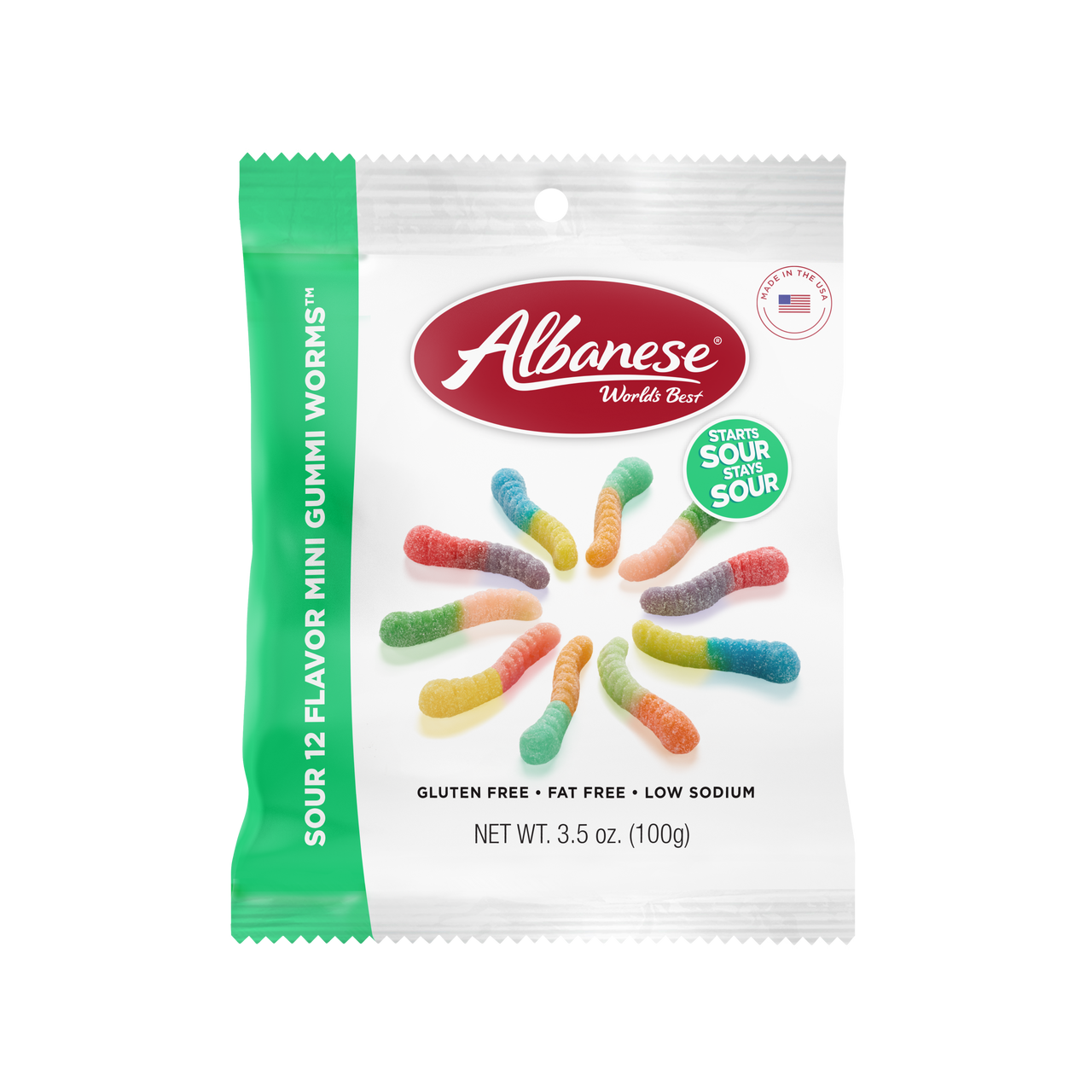 Monos Albanese sour 12 Flavor Mini Gummi Worm-Исгэлэн өт