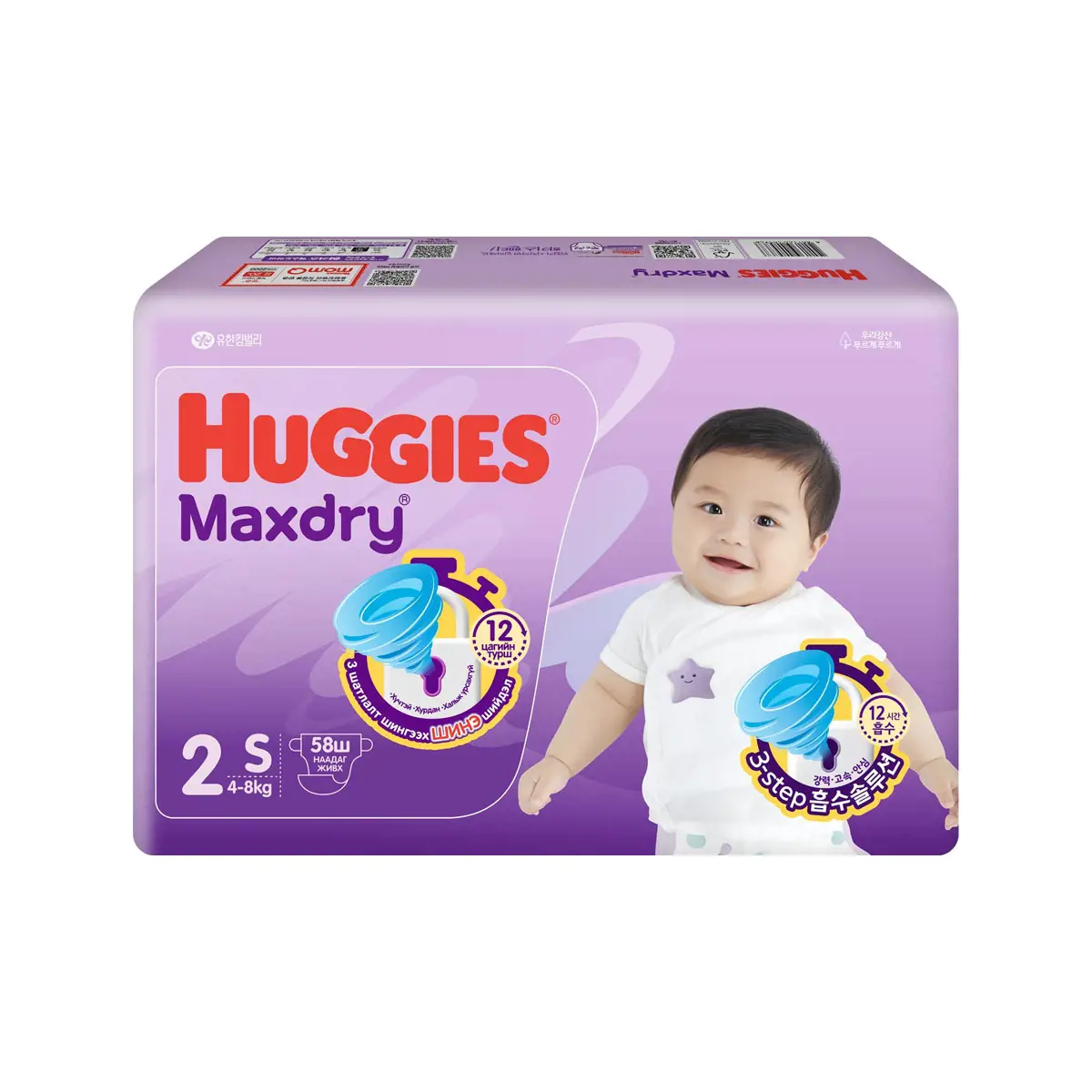 Monos Huggies Max Dry хүүхдийн памперс S 4-8кг №58