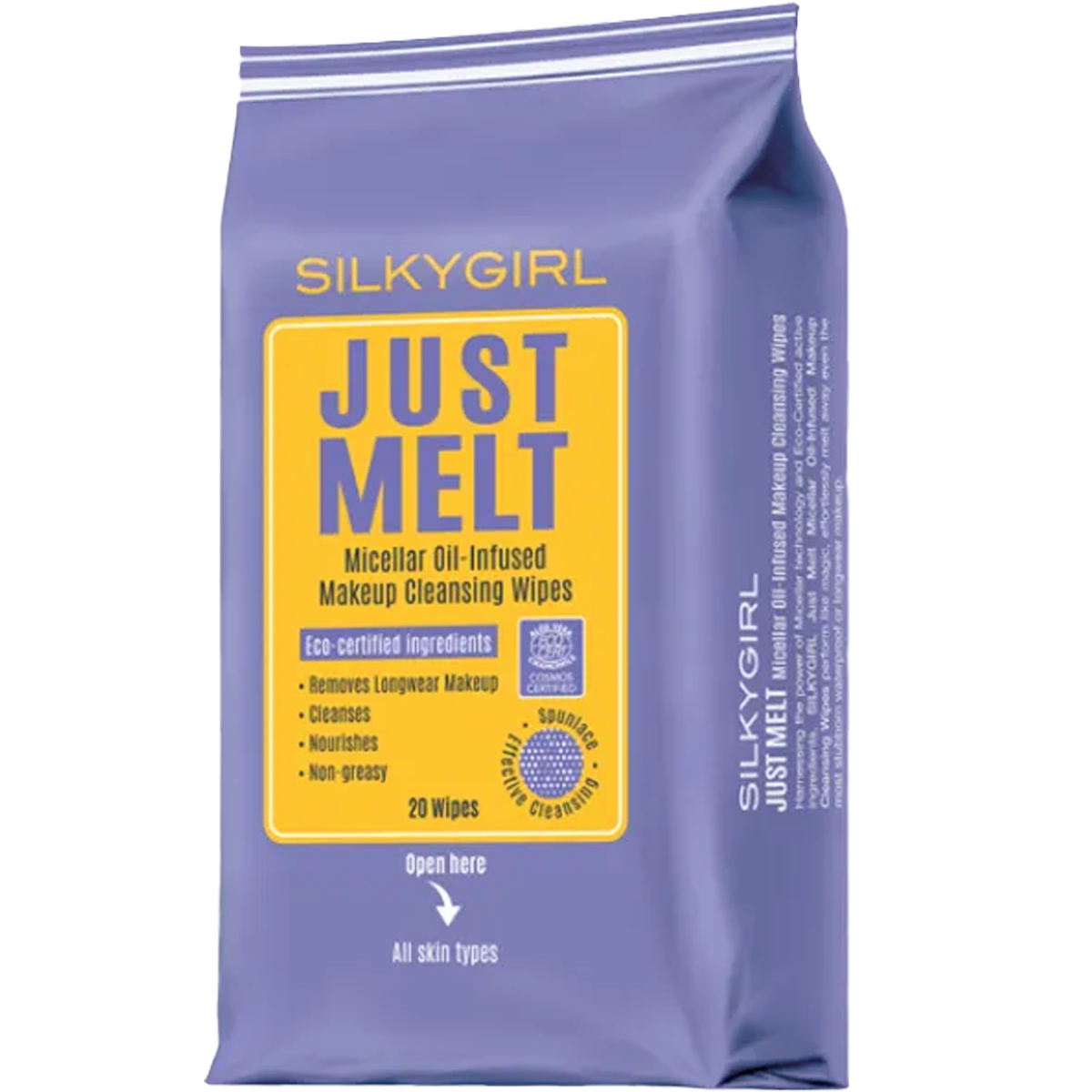 Monos Silkygirl будаг арилгагч тосон бүтэцтэй нүүр цэвэрлэгч салфетик just melt oil makeup wipes 20ш