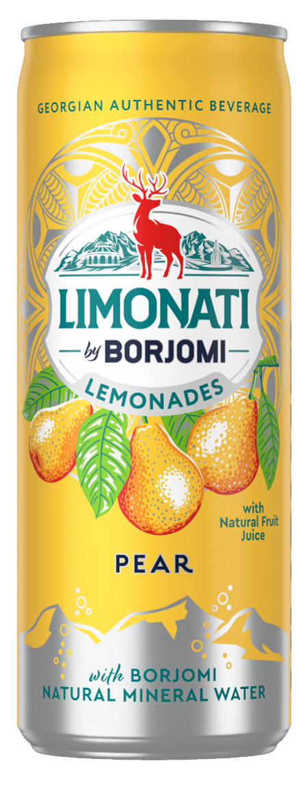 Monos Borjomi Can 0.33 x 12 Lemonade Pear