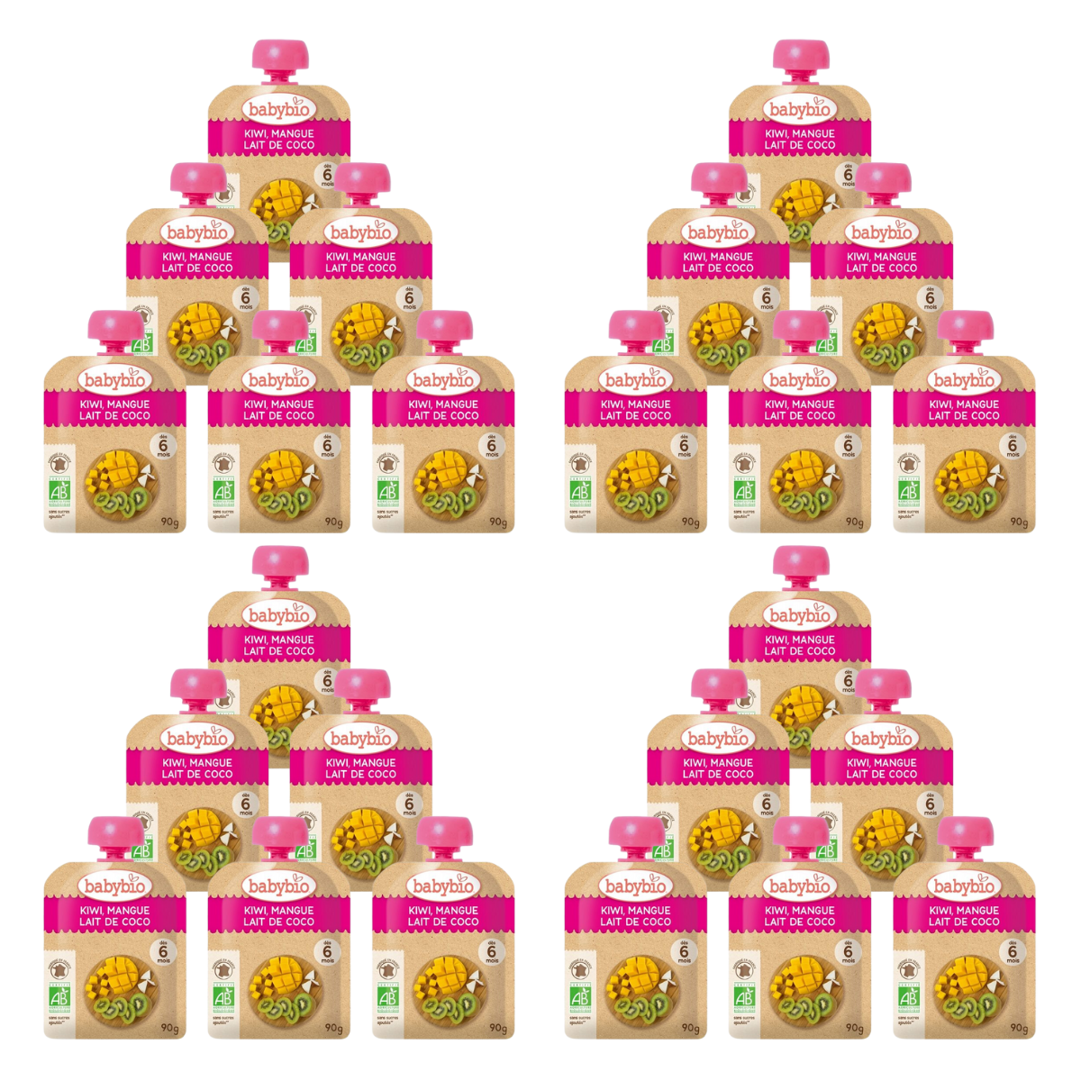 Багц Babybio 6+сар Киви манго коконутын сүүтэй нухаш 90гр*24ш