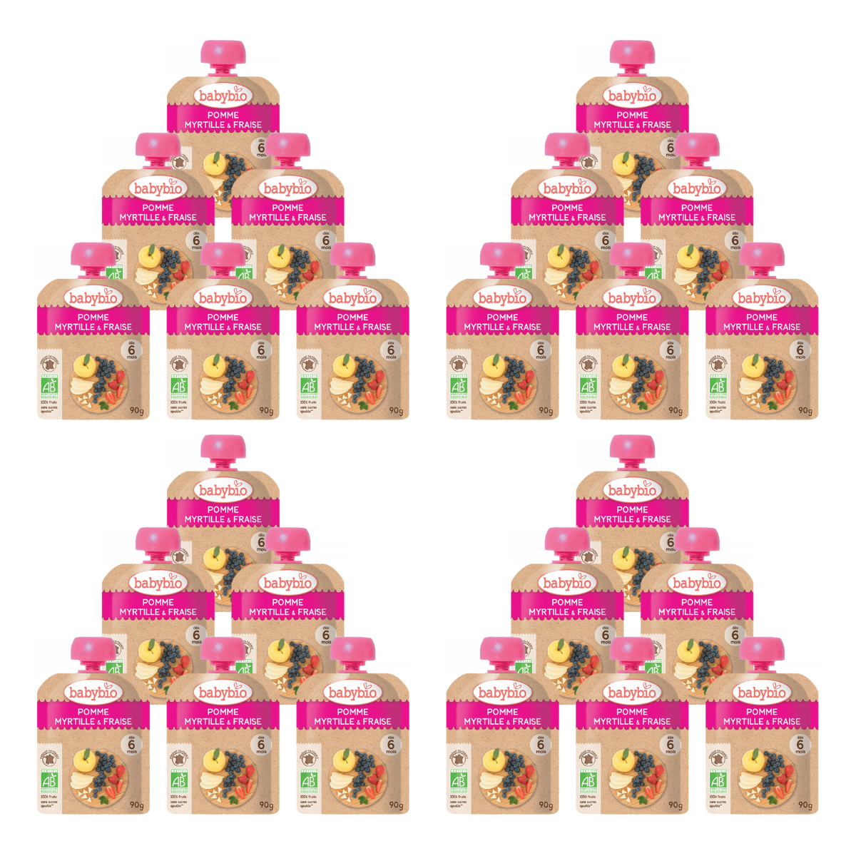 Багц Babybio 6+сар алим нэрс гүзээлзгэнэтэй нухаш 90гр*24ш