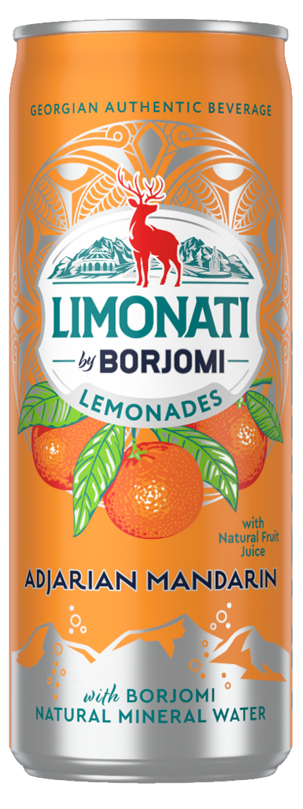 Monos Borjomi Can 0.33 x 12 Lemonade Mandarine