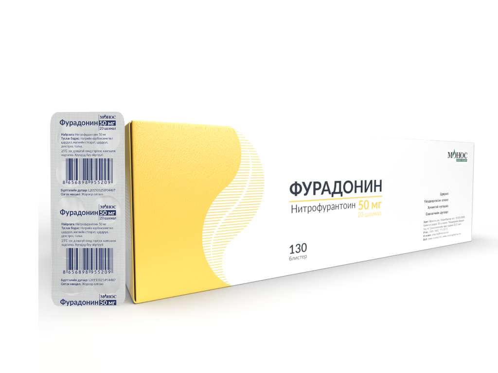 Фурадонин 50мг №20
